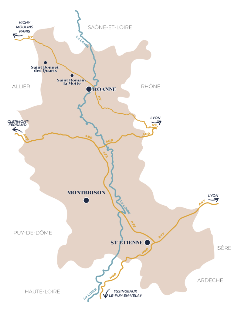 Les Pavillons d'Aymar au nord du département de la Loire, à une heure de Lyon